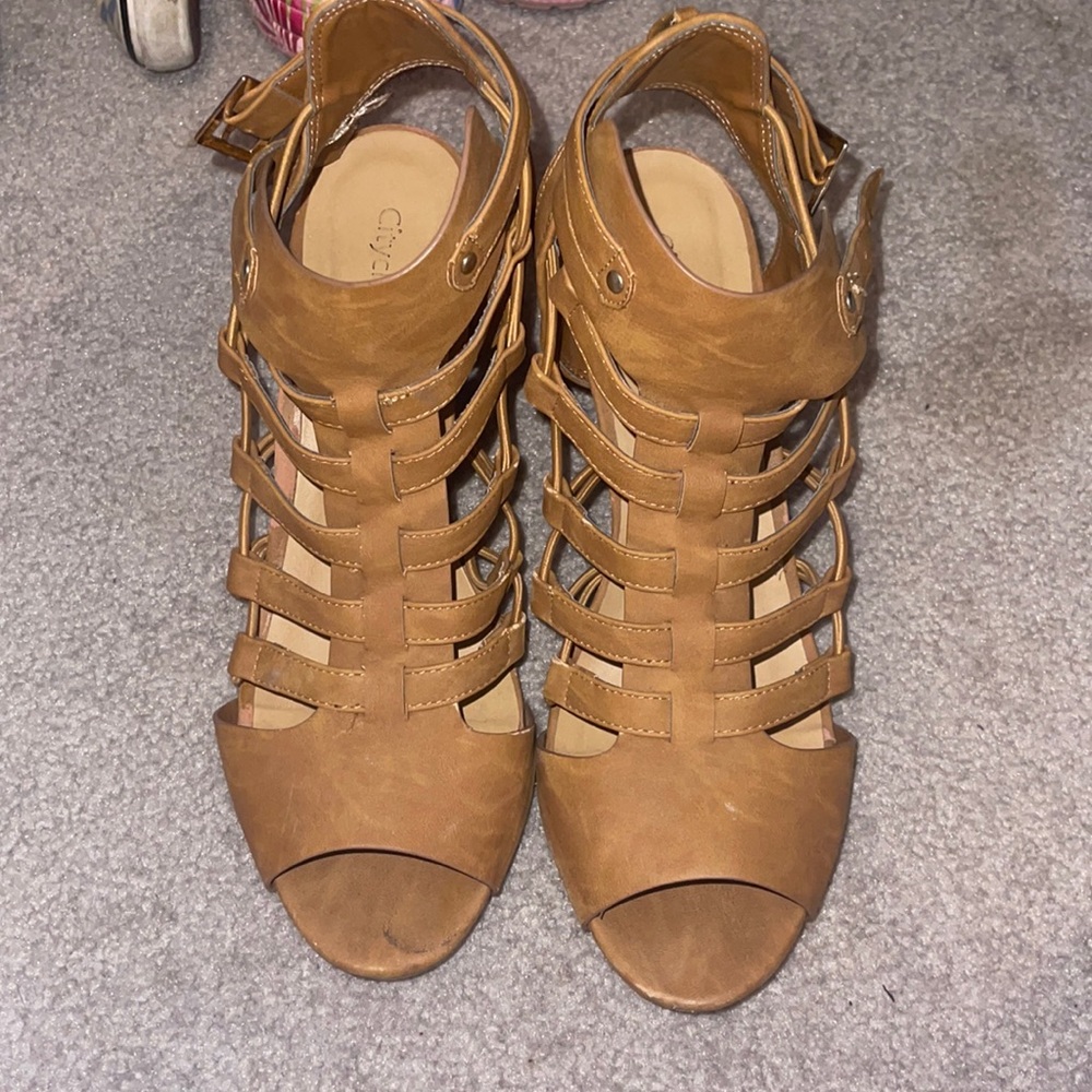 Tan booties